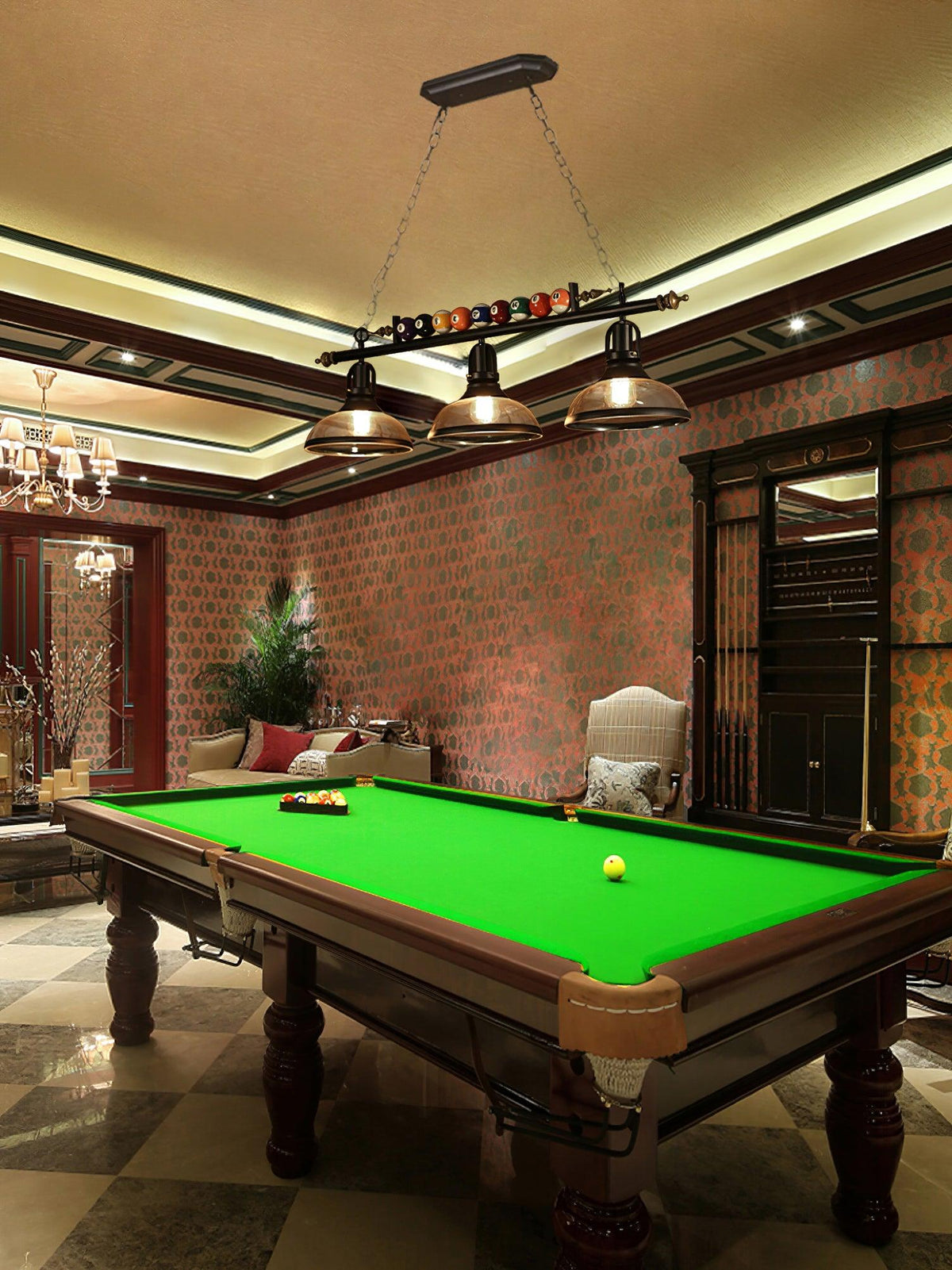 Rivi Chandelier Billiard Ball Black Glass Modern