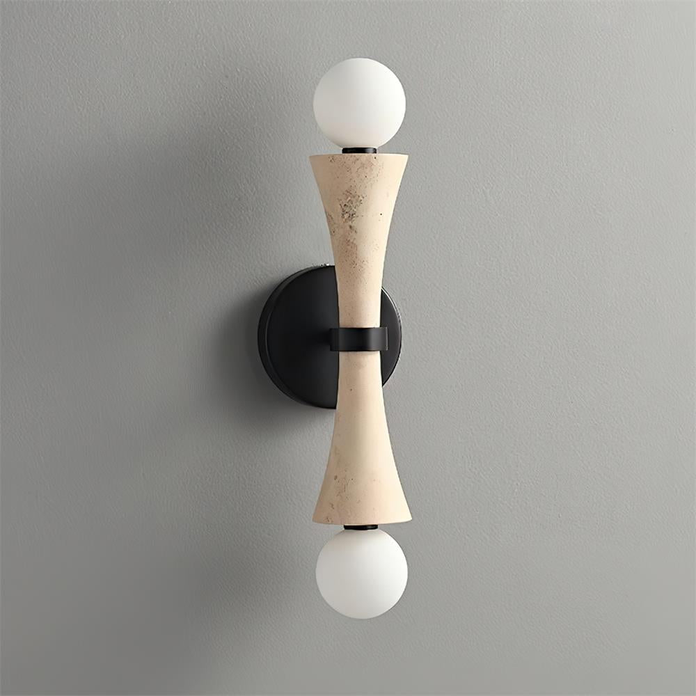 Katia Wall Lamp Travertine Hourglass - Neutral Decor