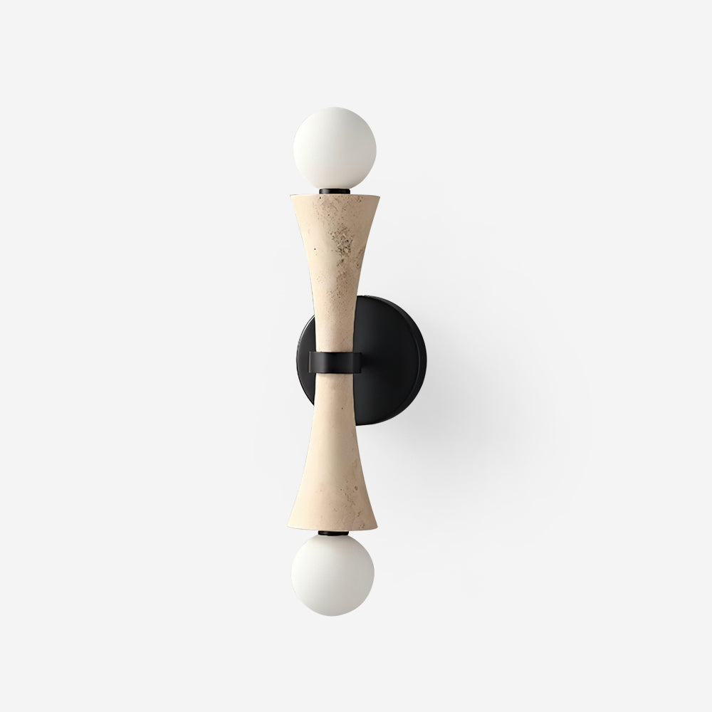 Katia Wall Lamp Travertine Hourglass - Neutral Decor