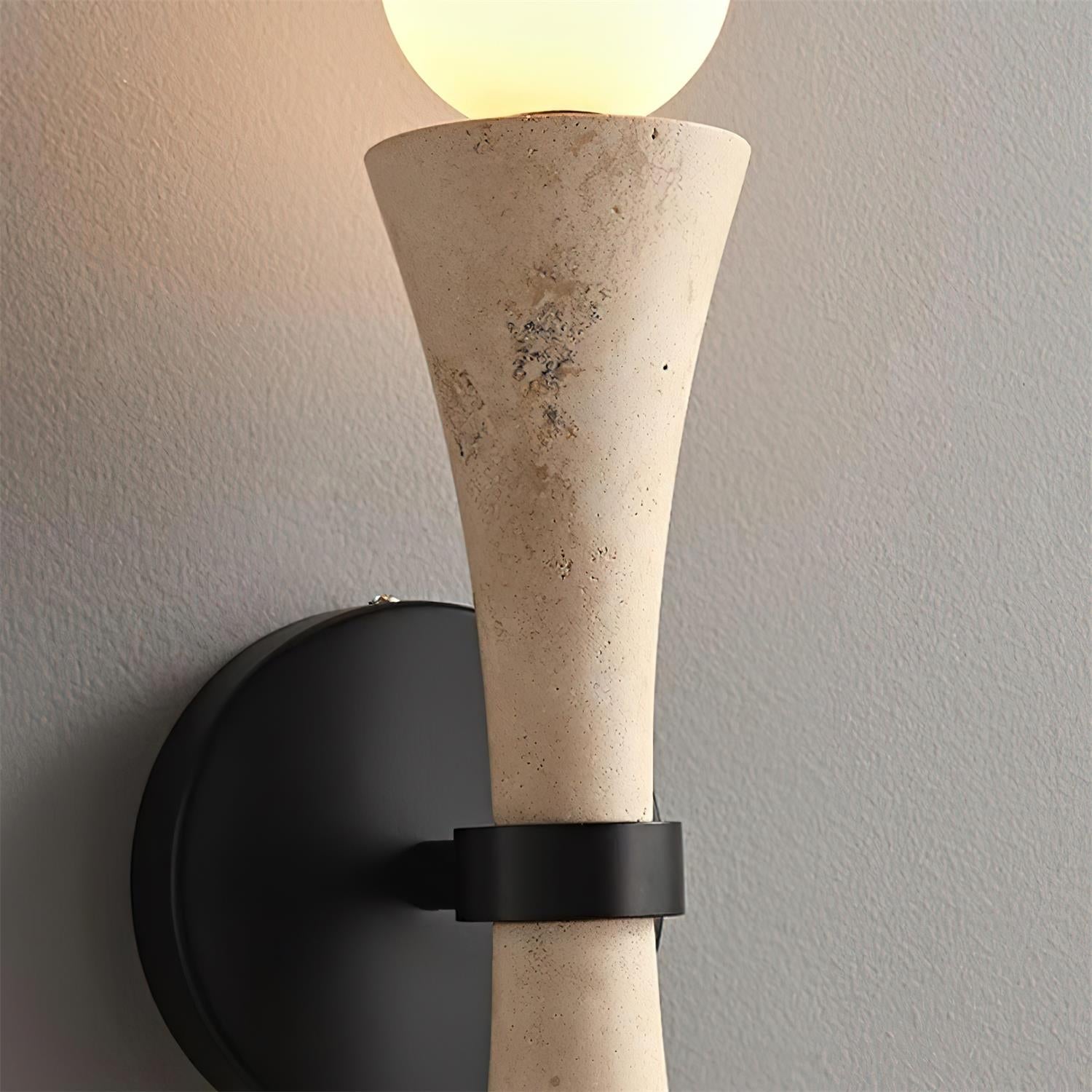 Katia Wall Lamp Travertine Hourglass - Neutral Decor