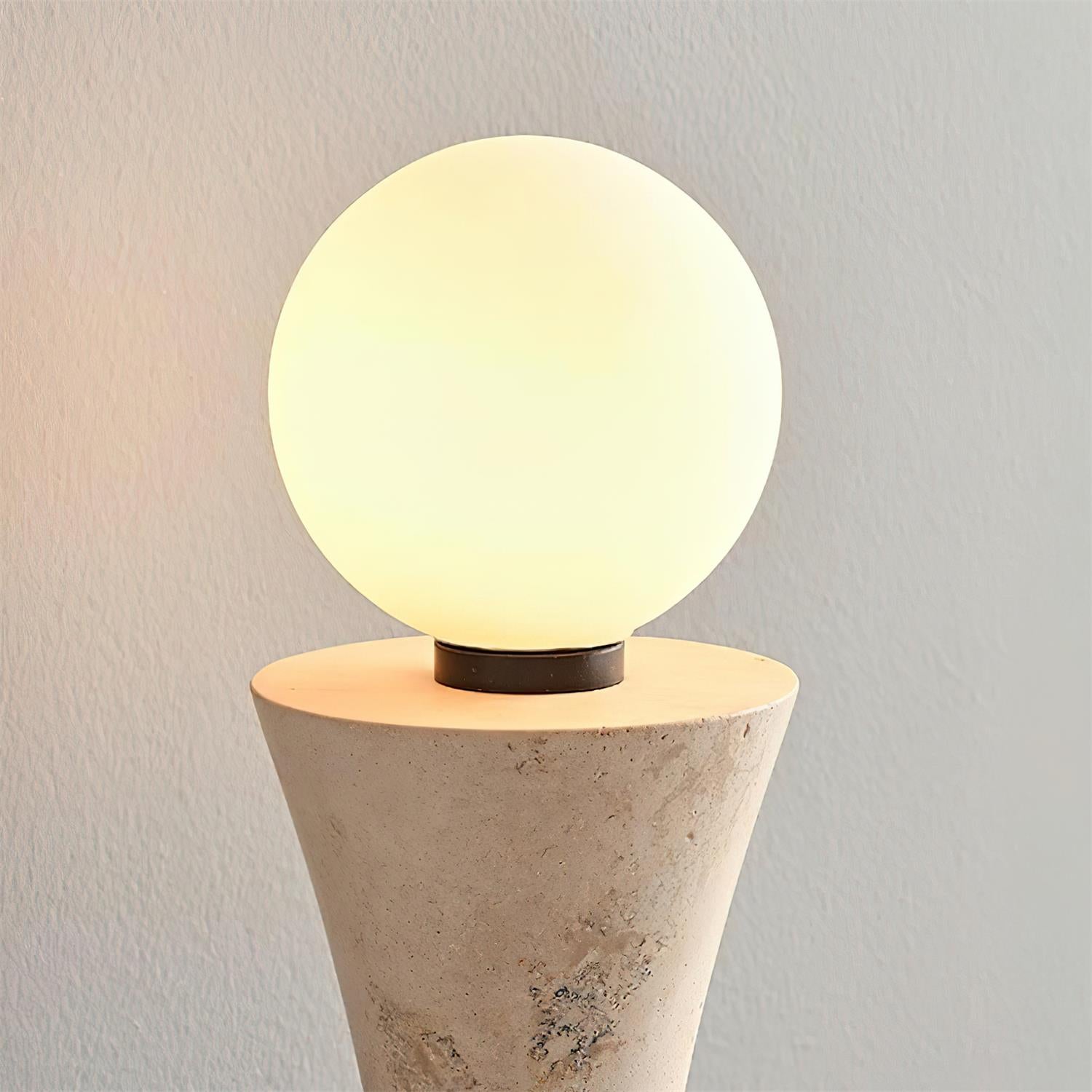 Katia Wall Lamp Travertine Hourglass - Neutral Decor