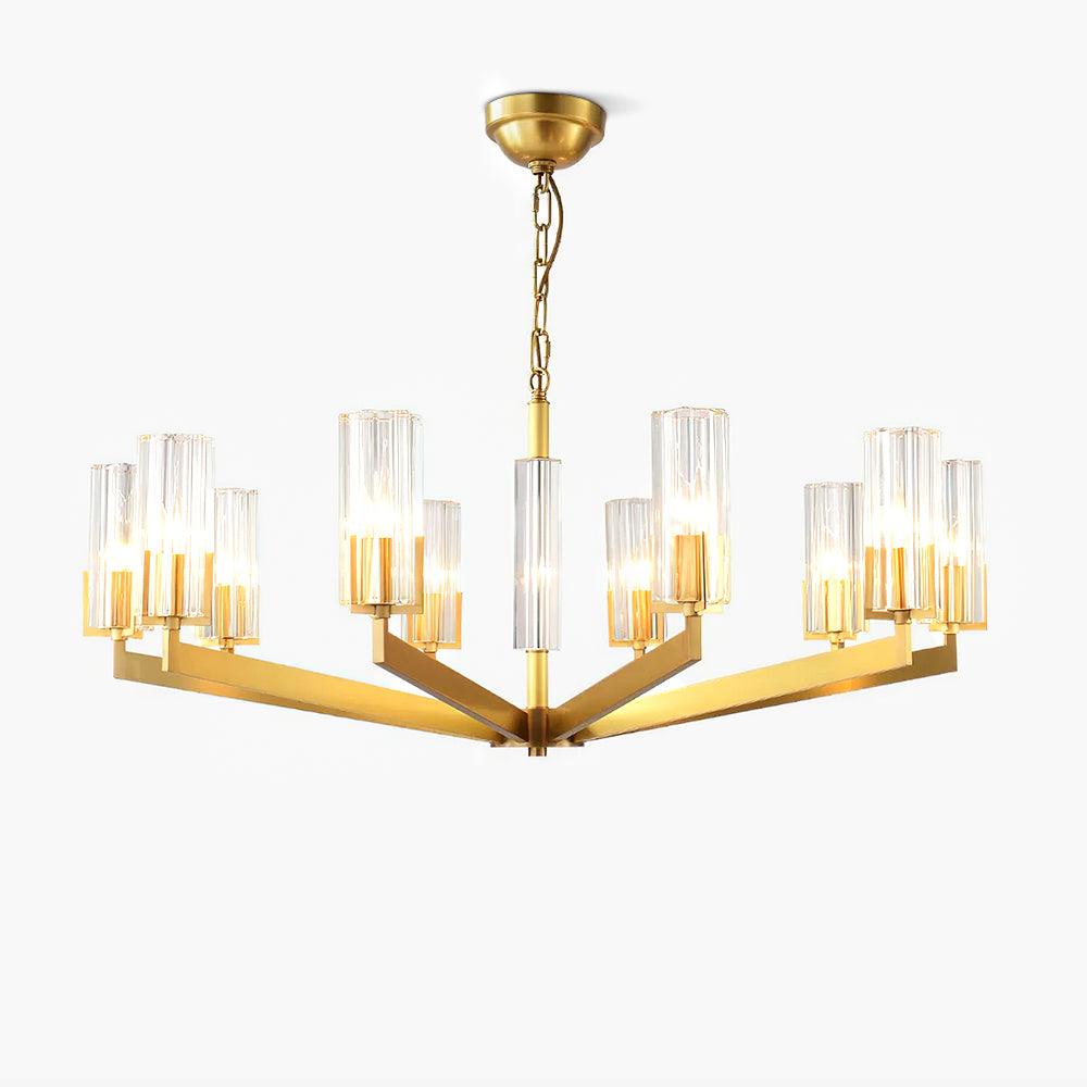 Velinora Chandelier Brass Glass Modern