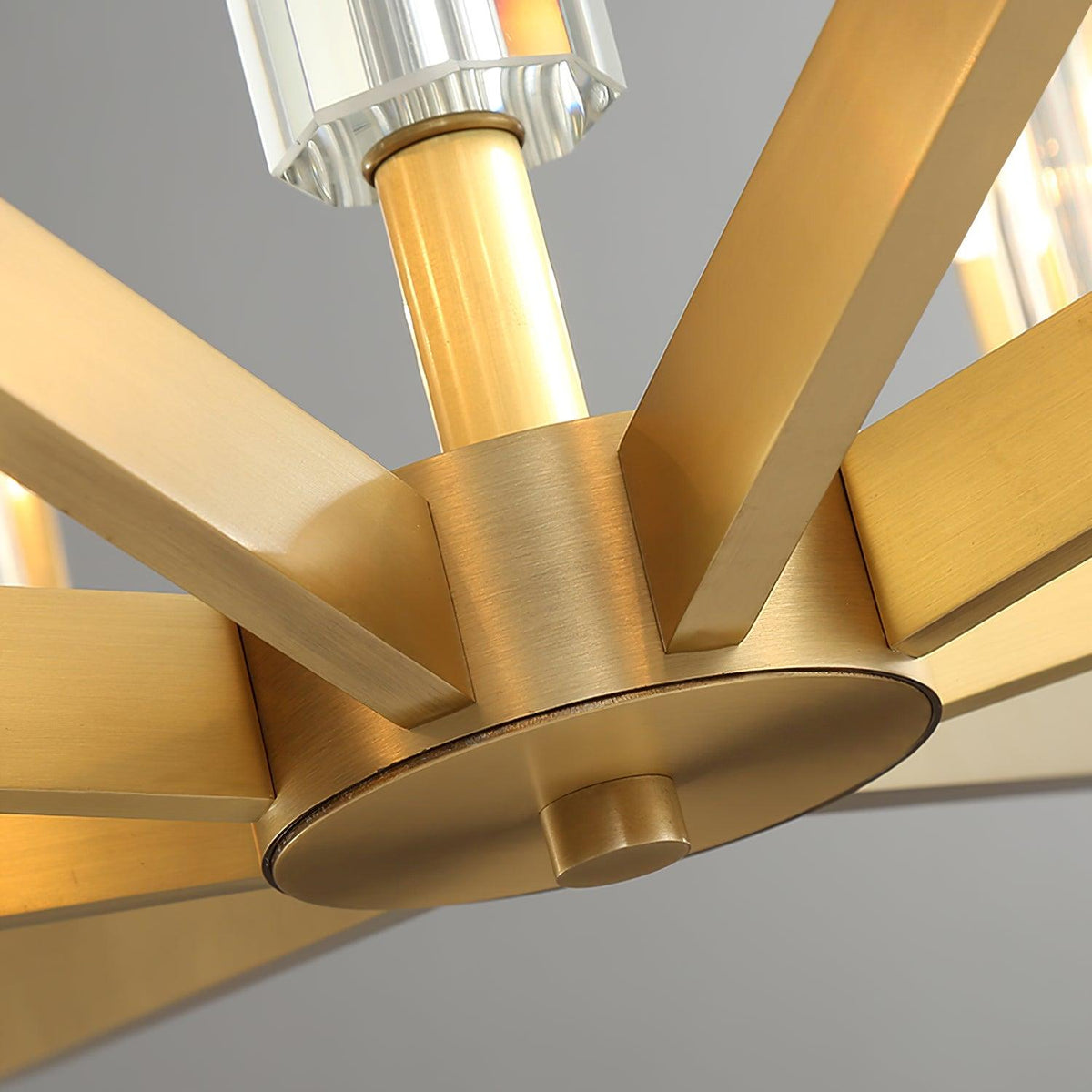 Velinora Chandelier Brass Glass Modern