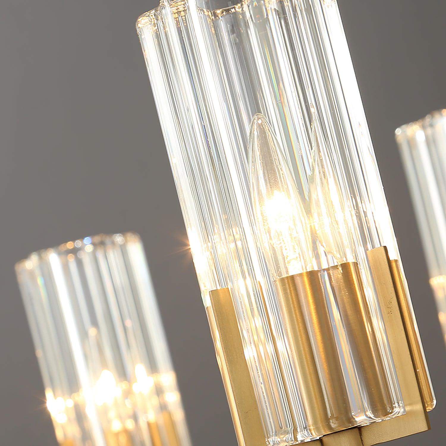 Velinora Chandelier Brass Glass Modern