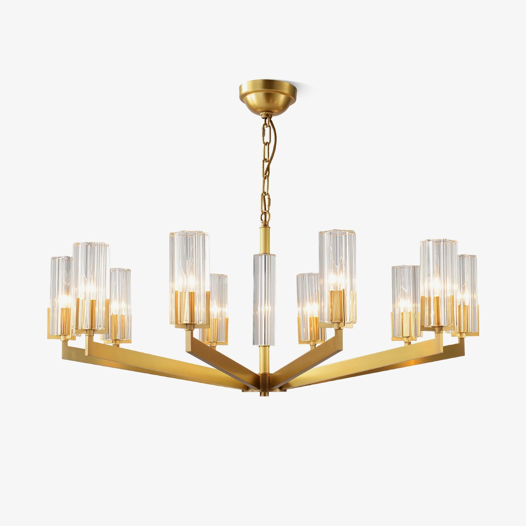 Velinora Chandelier Brass Glass Modern