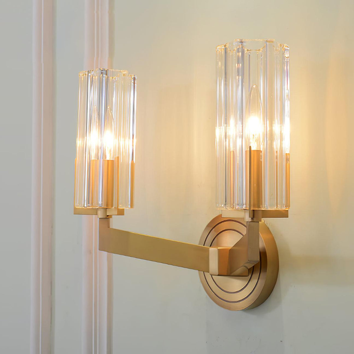 Coen Premium Elegance Brass Glass Wall Lamp