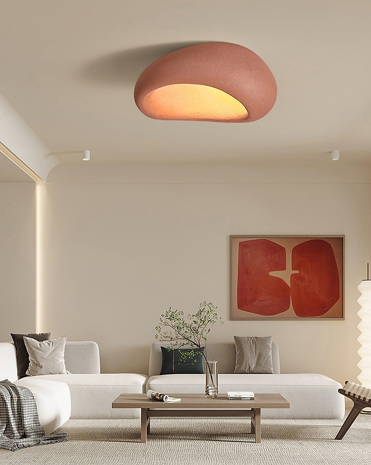 Arlena Ceiling Lamp with Japanese Wabi-Sabi Moon