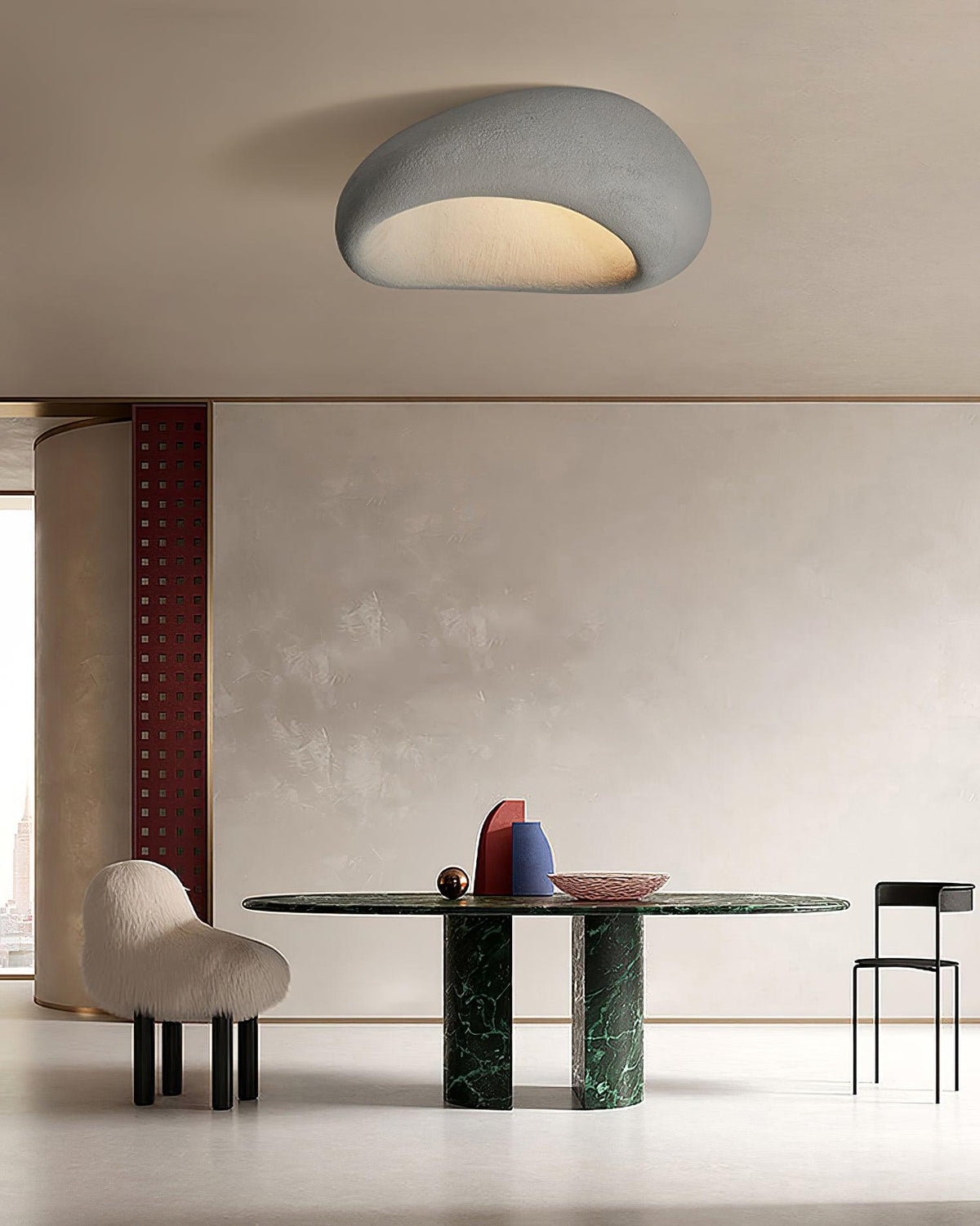 Arlena Ceiling Lamp with Japanese Wabi-Sabi Moon