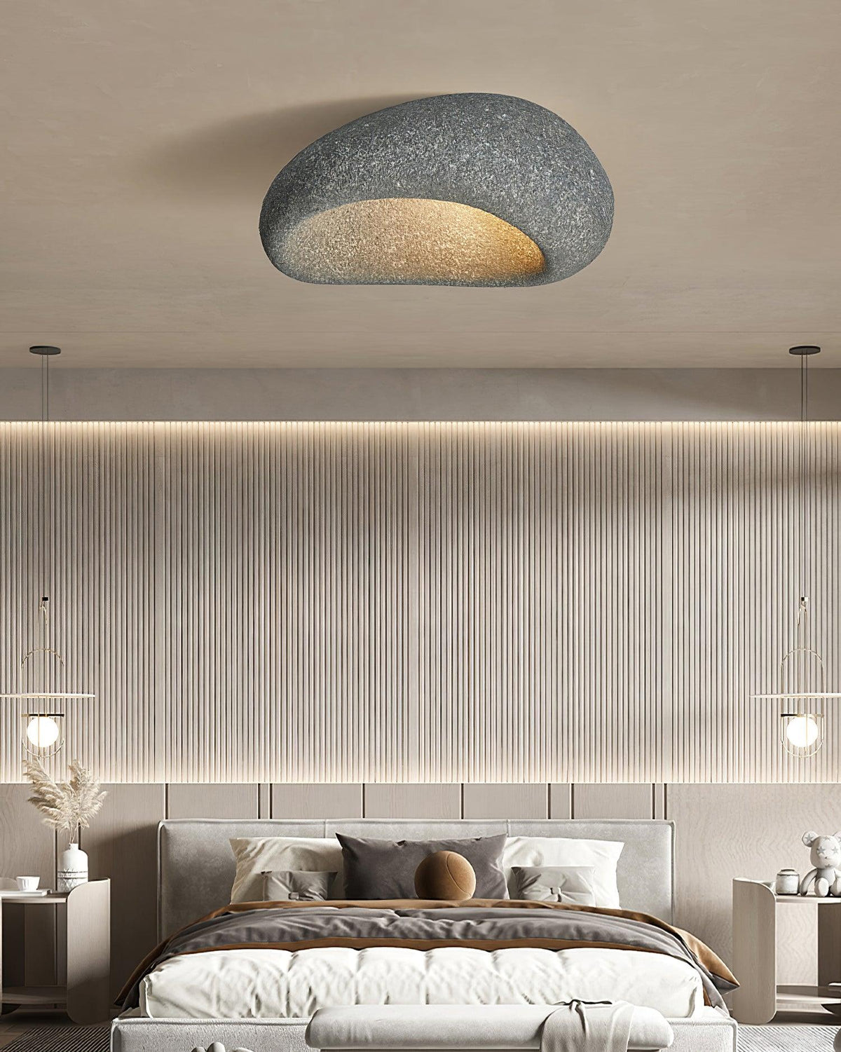 Arlena Ceiling Lamp with Japanese Wabi-Sabi Moon