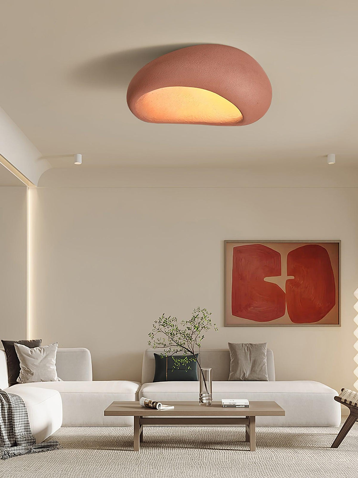 Arlena Ceiling Lamp with Japanese Wabi-Sabi Moon