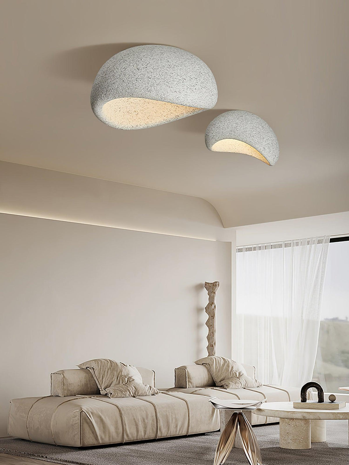 Arlena Ceiling Lamp with Japanese Wabi-Sabi Moon