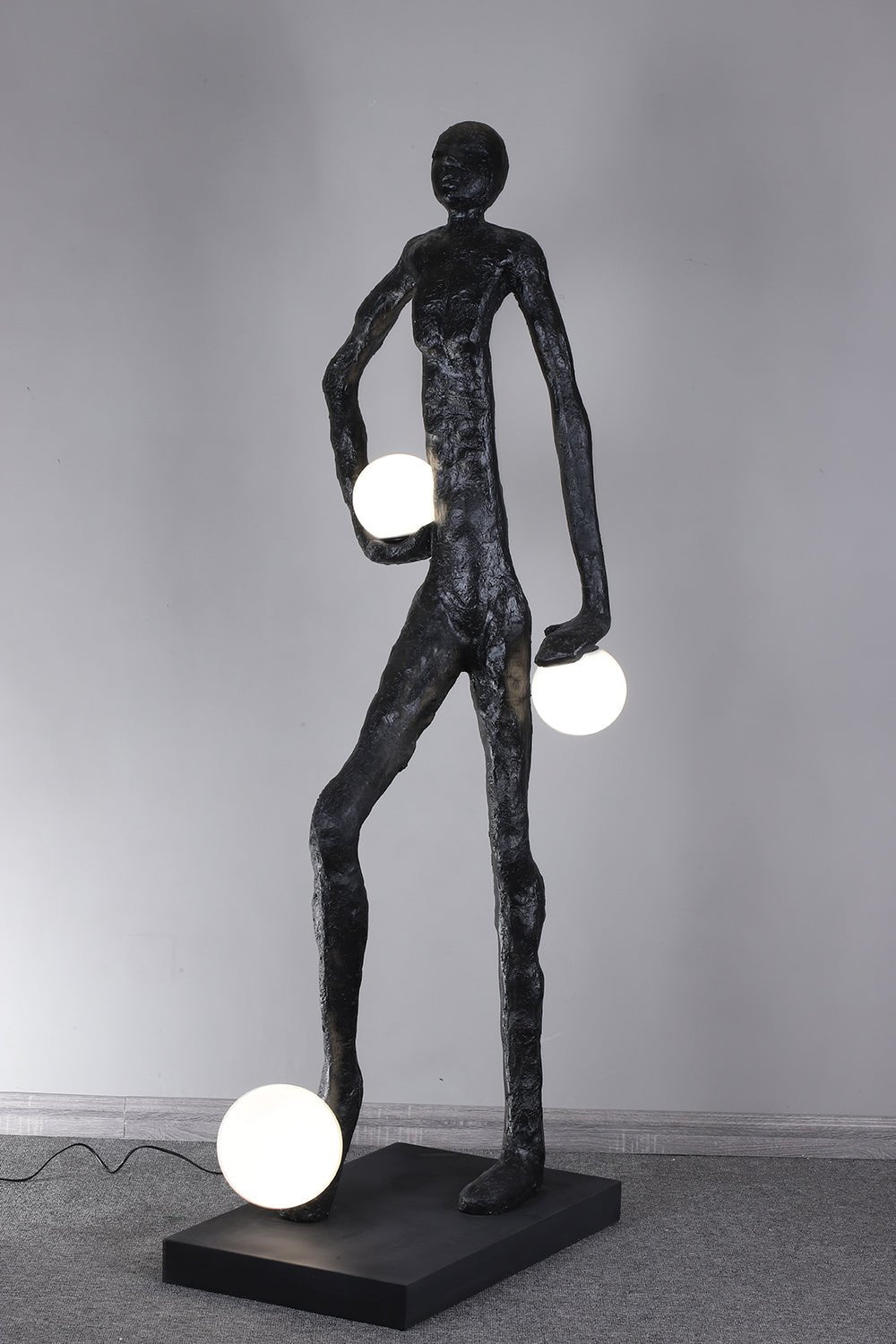Kaelthos Textured Black Floor Lamp