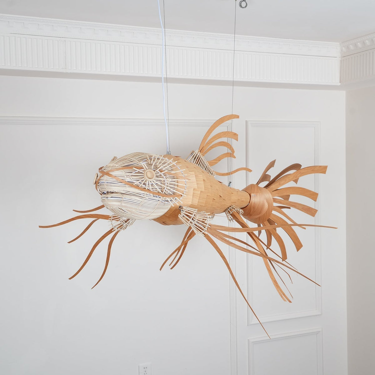 KOI Chandelier Wooden Fish Handmade