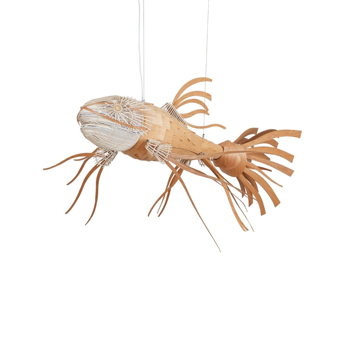 KOI Chandelier Wooden Fish Handmade