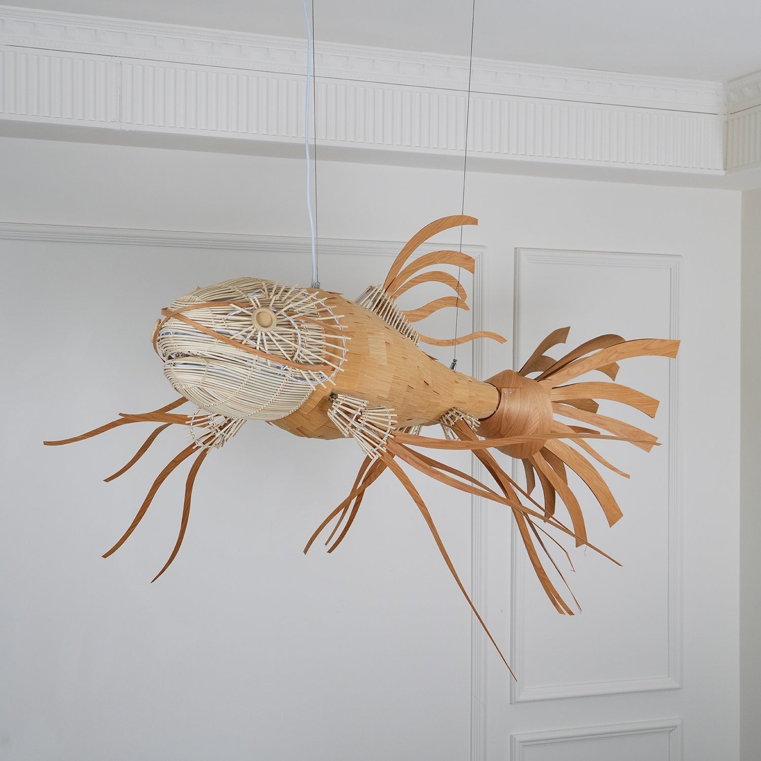 KOI Chandelier Wooden Fish Handmade