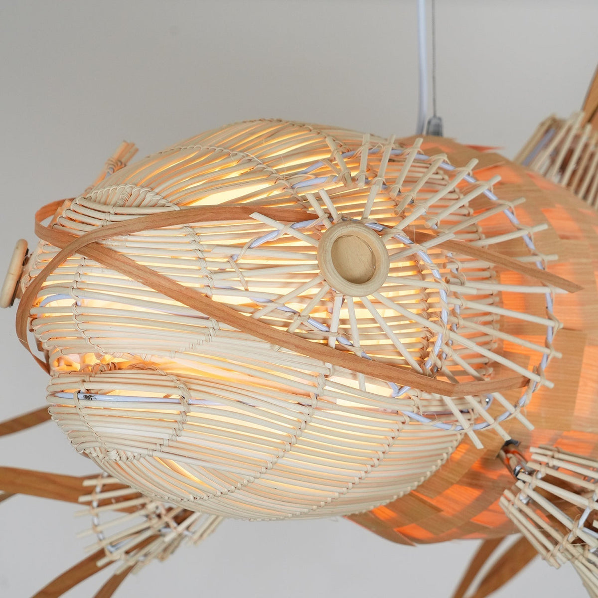 KOI Chandelier Wooden Fish Handmade