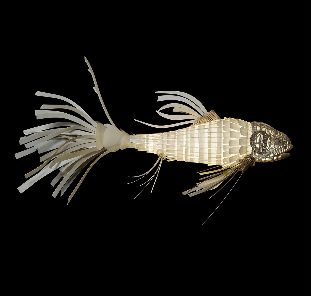 KOI Chandelier Wooden Fish Handmade