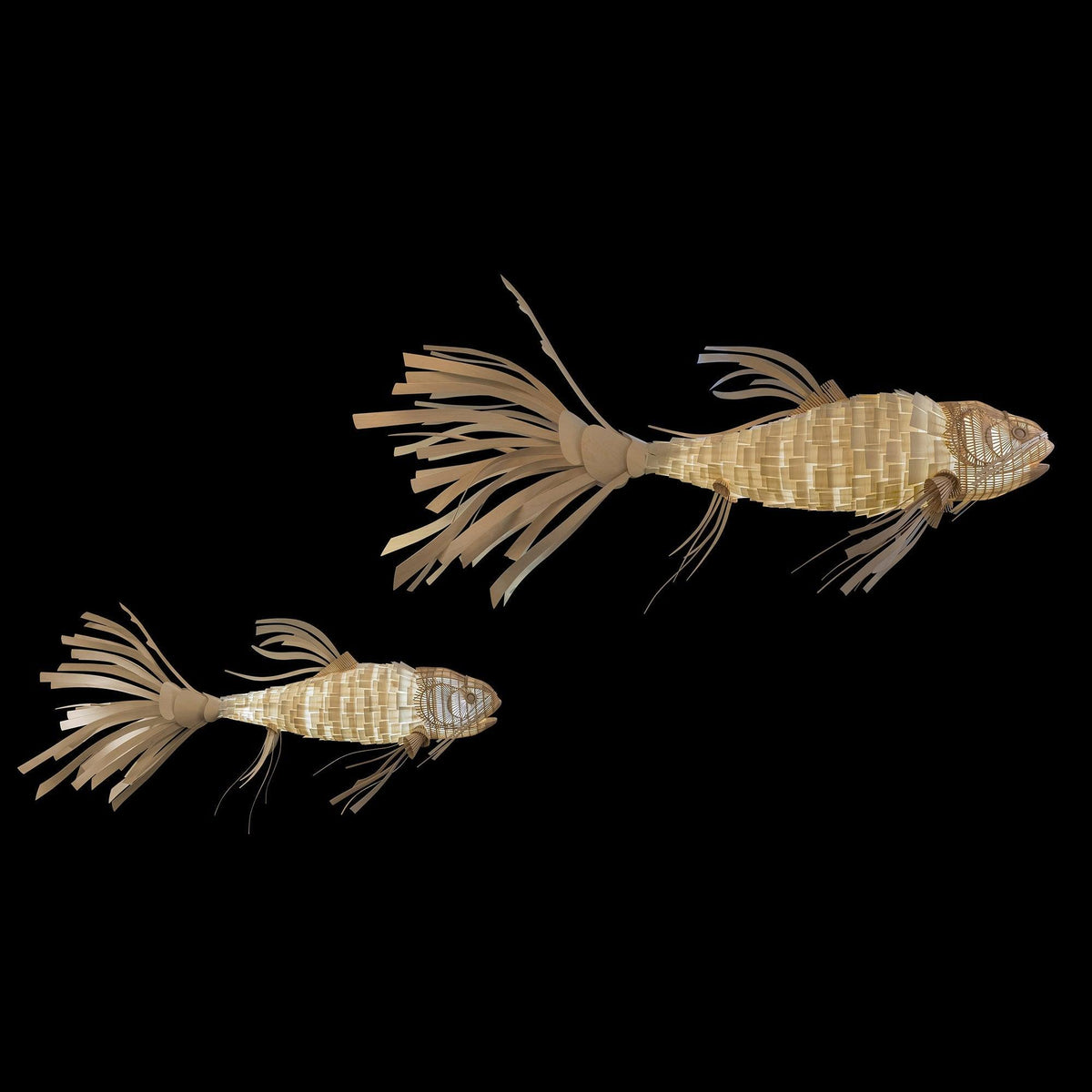KOI Chandelier Wooden Fish Handmade