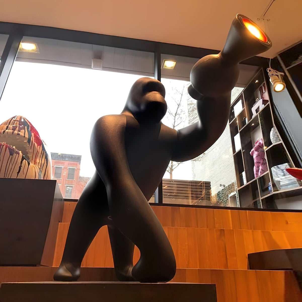 Zasolil Artistic Resin Gorilla Floor Lamp