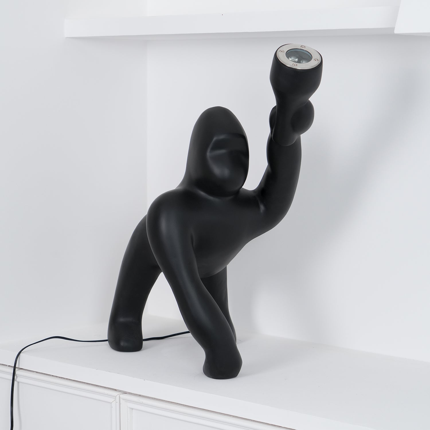 Zasolil Artistic Resin Gorilla Floor Lamp