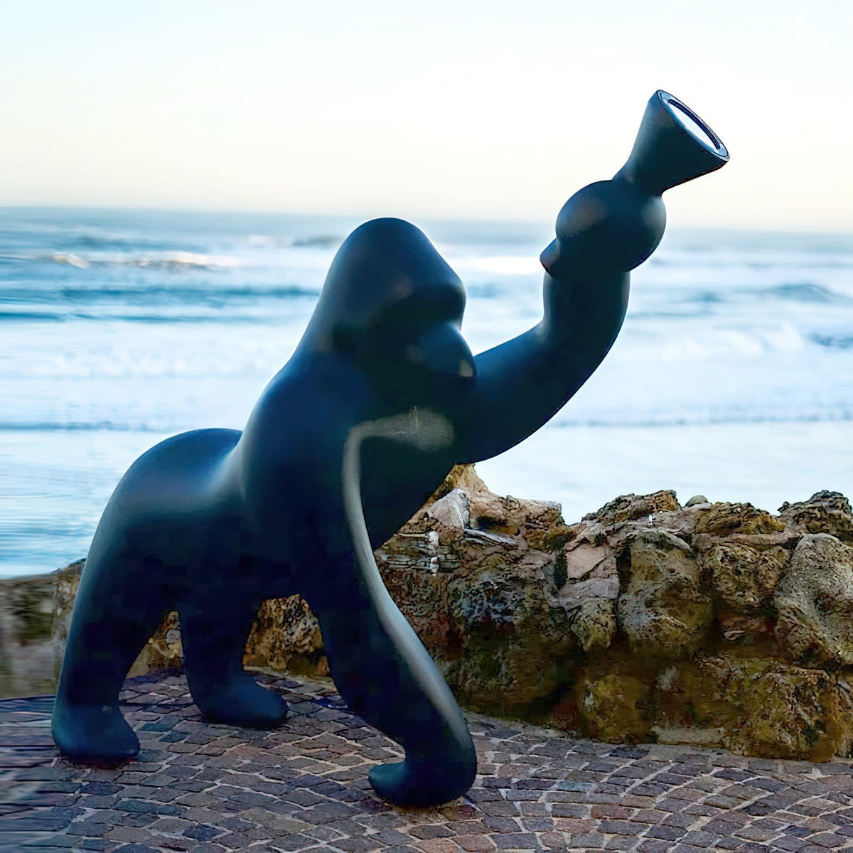 Zasolil Artistic Resin Gorilla Floor Lamp