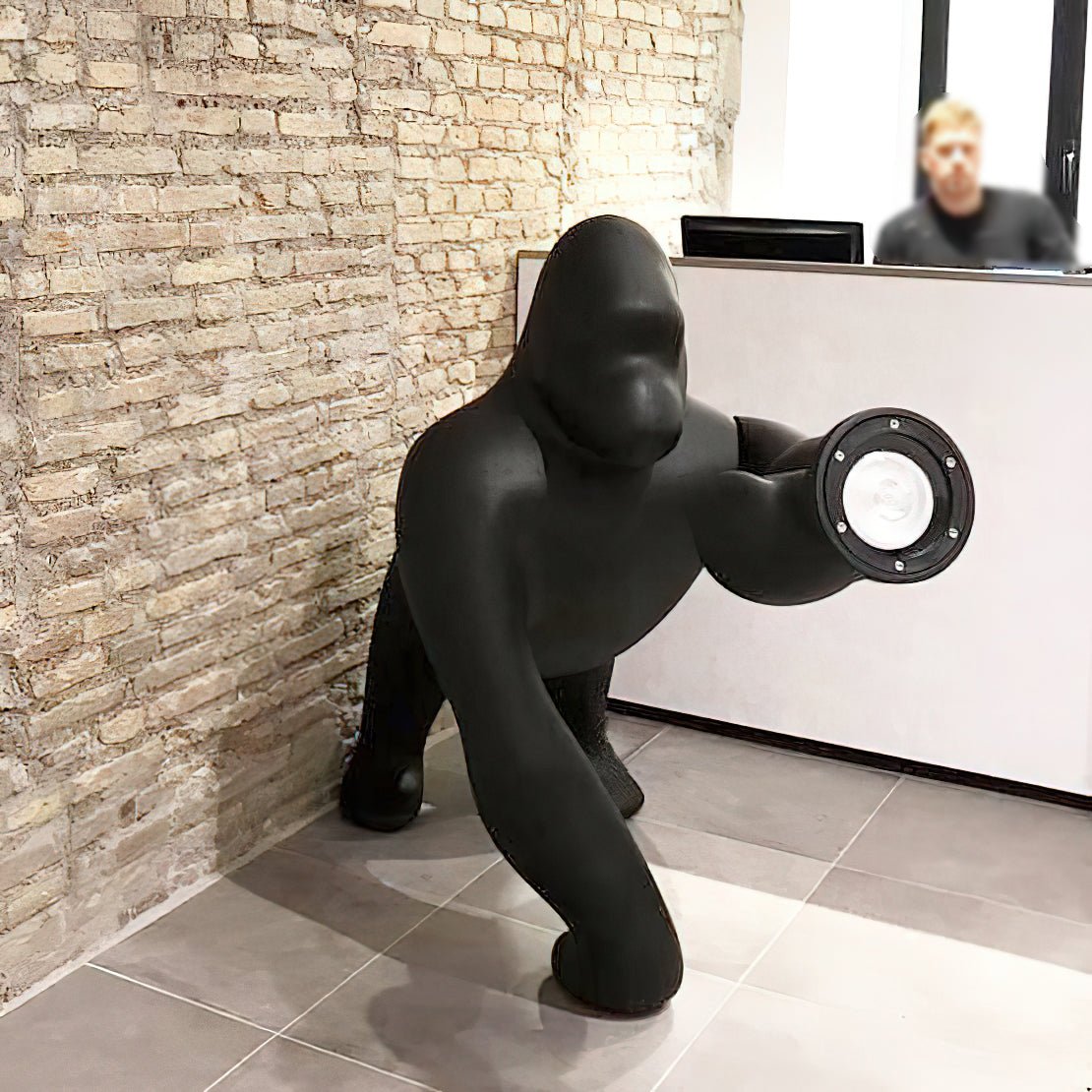 Zasolil Artistic Resin Gorilla Floor Lamp