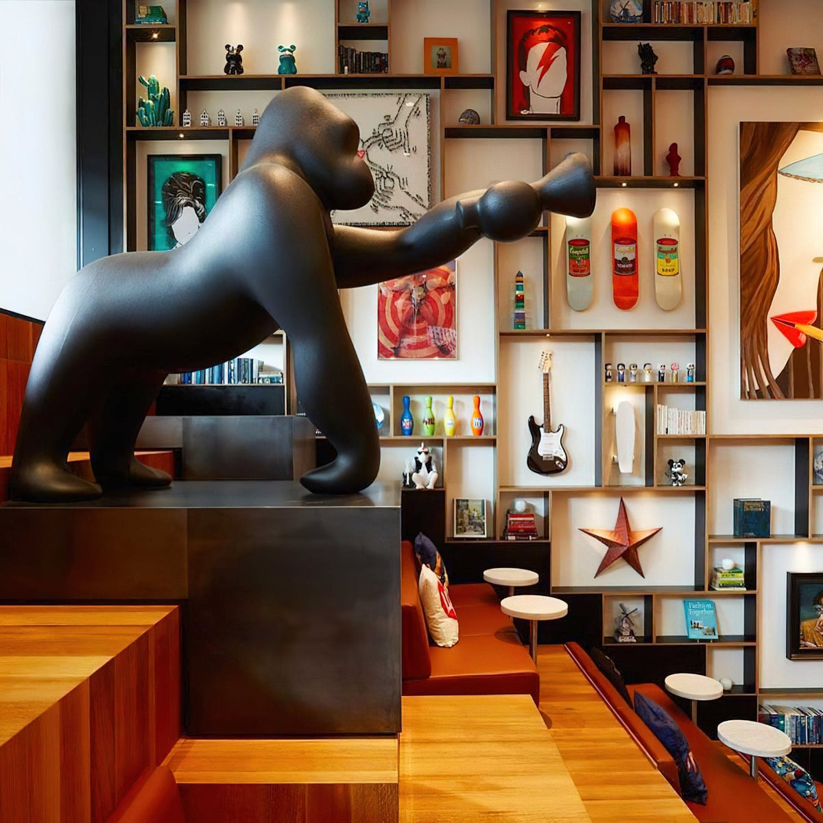 Zasolil Artistic Resin Gorilla Floor Lamp