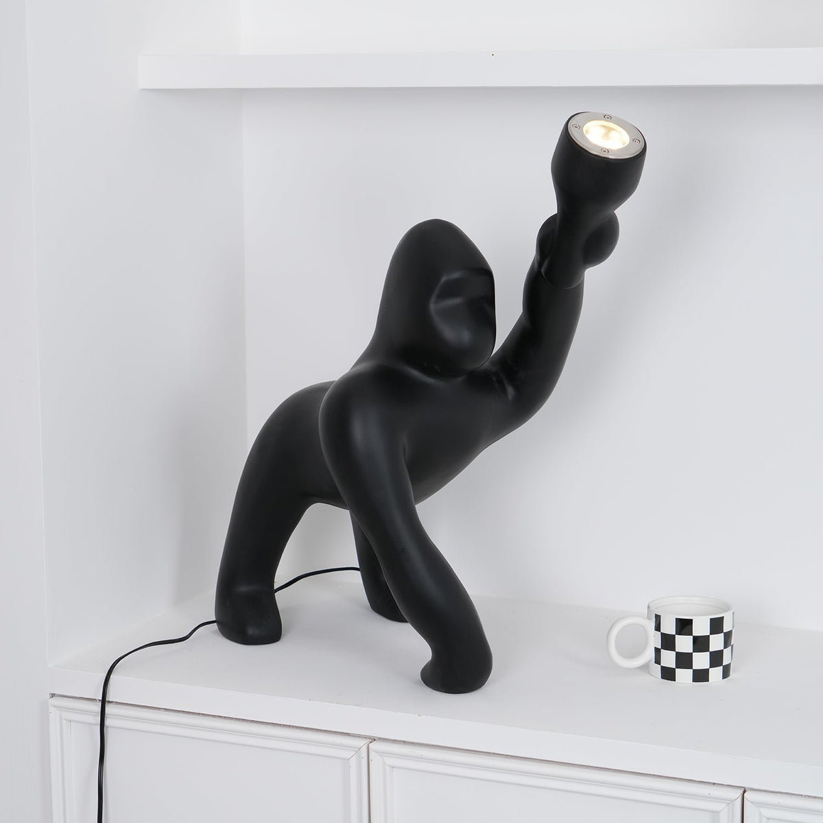Zasolil Artistic Resin Gorilla Floor Lamp