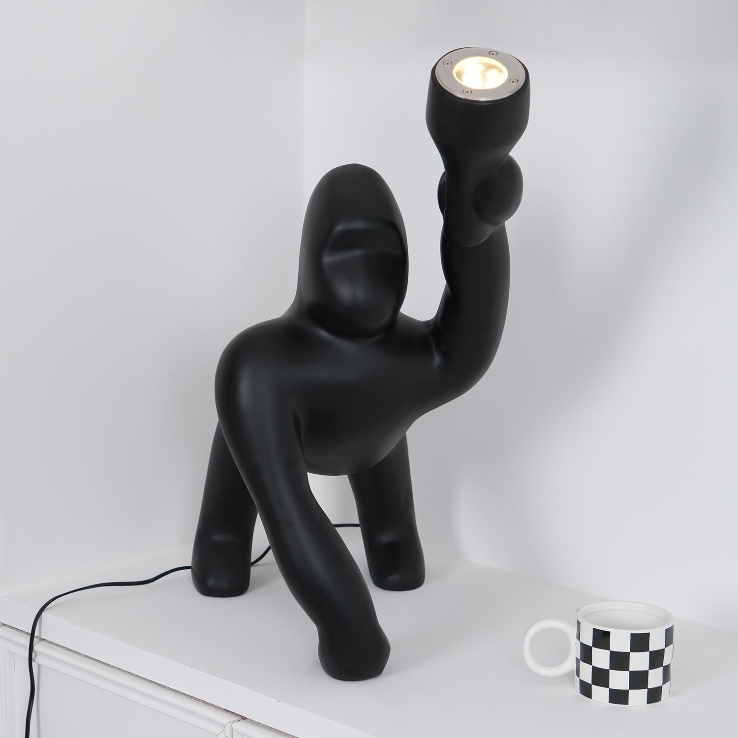 Zasolil Artistic Resin Gorilla Floor Lamp