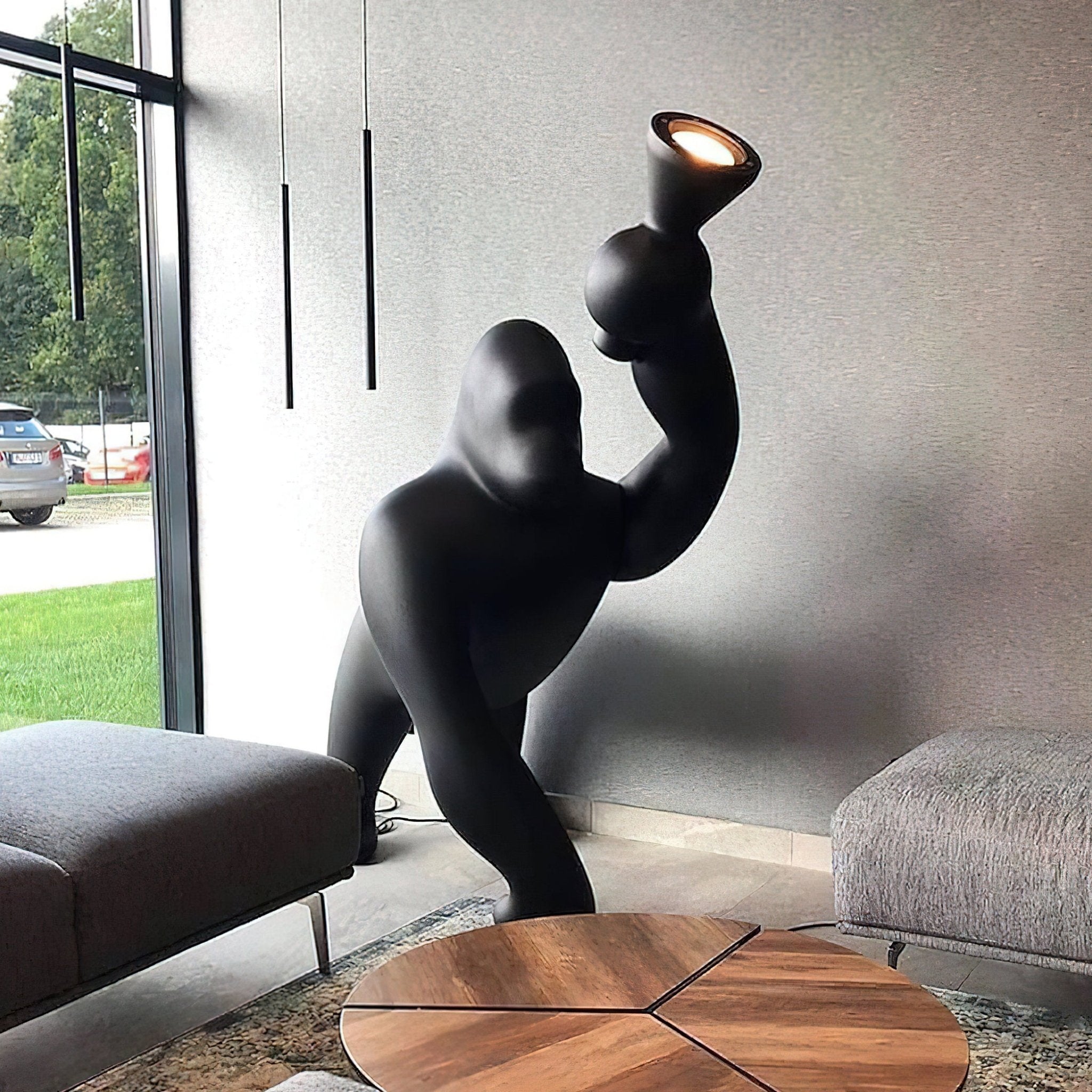 Zasolil Artistic Resin Gorilla Floor Lamp