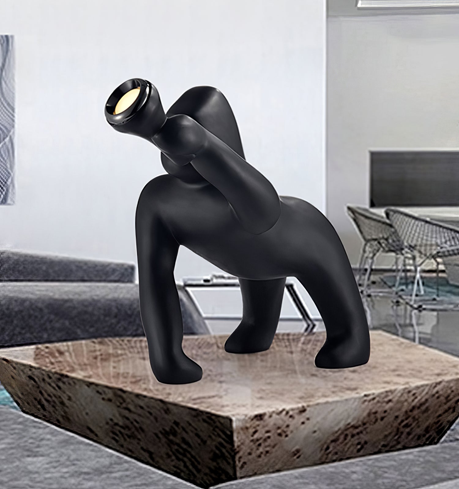 Zasolil Artistic Resin Gorilla Floor Lamp