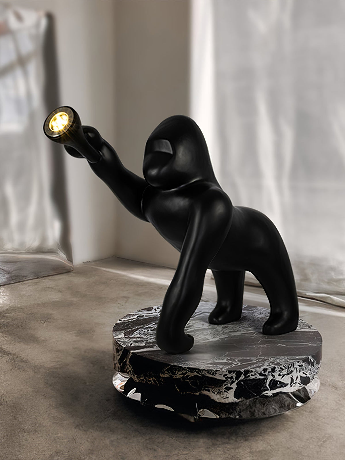 Zasolil Artistic Resin Gorilla Floor Lamp