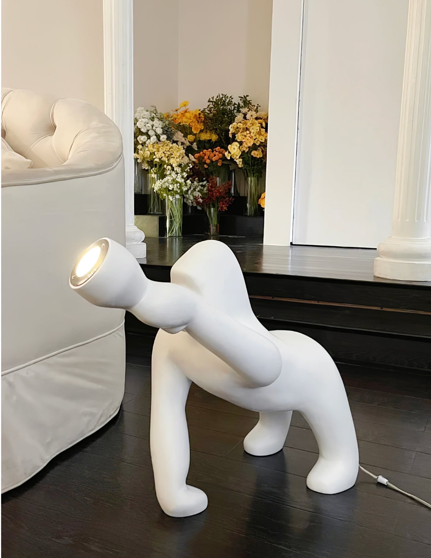 Zasolil Artistic Resin Gorilla Floor Lamp
