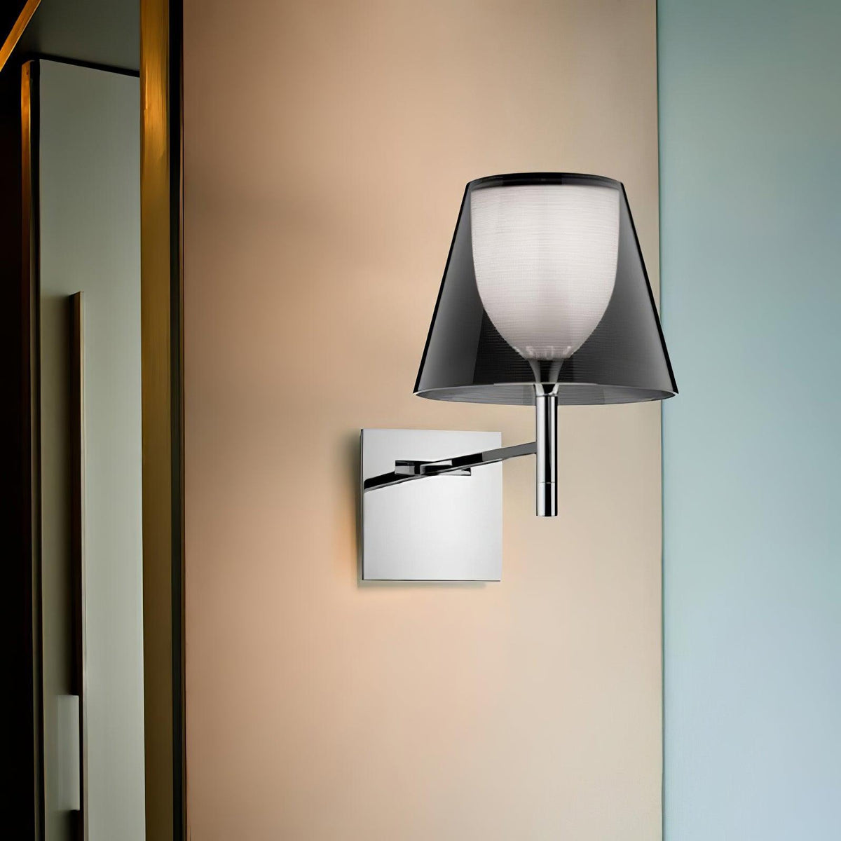 Orsore Chrome Prism Fabric Wall Lamp