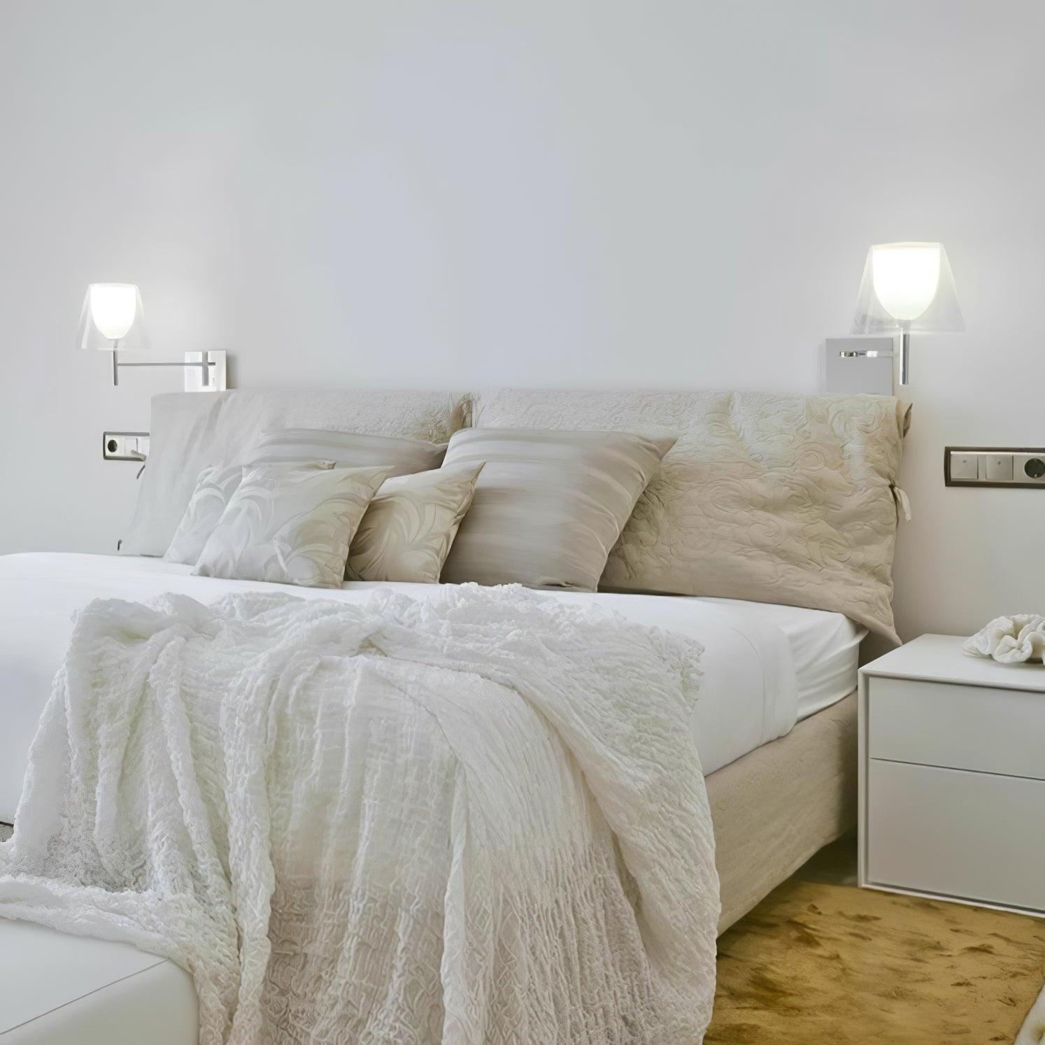 Orsore Chrome Prism Fabric Wall Lamp