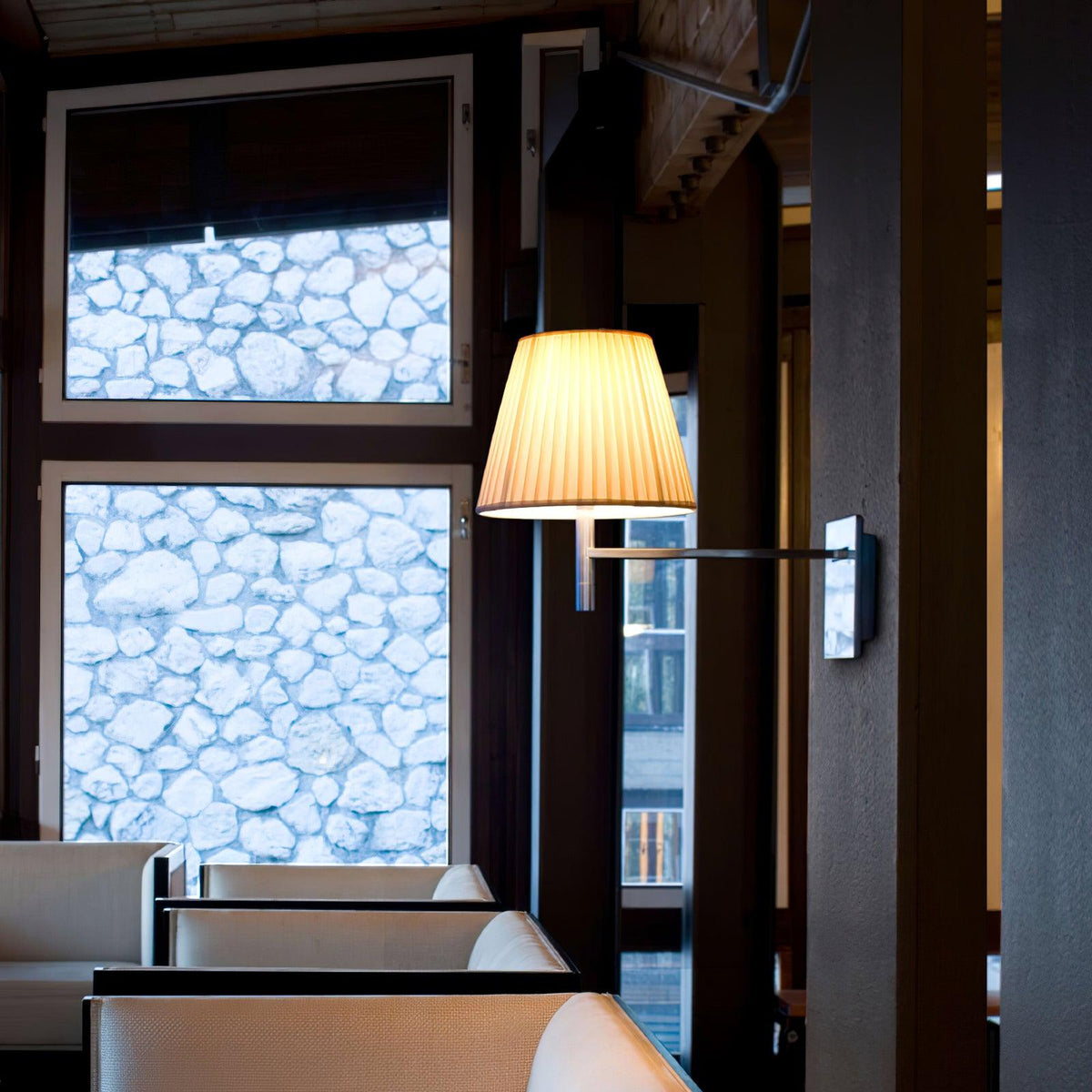 Orsore Chrome Prism Fabric Wall Lamp