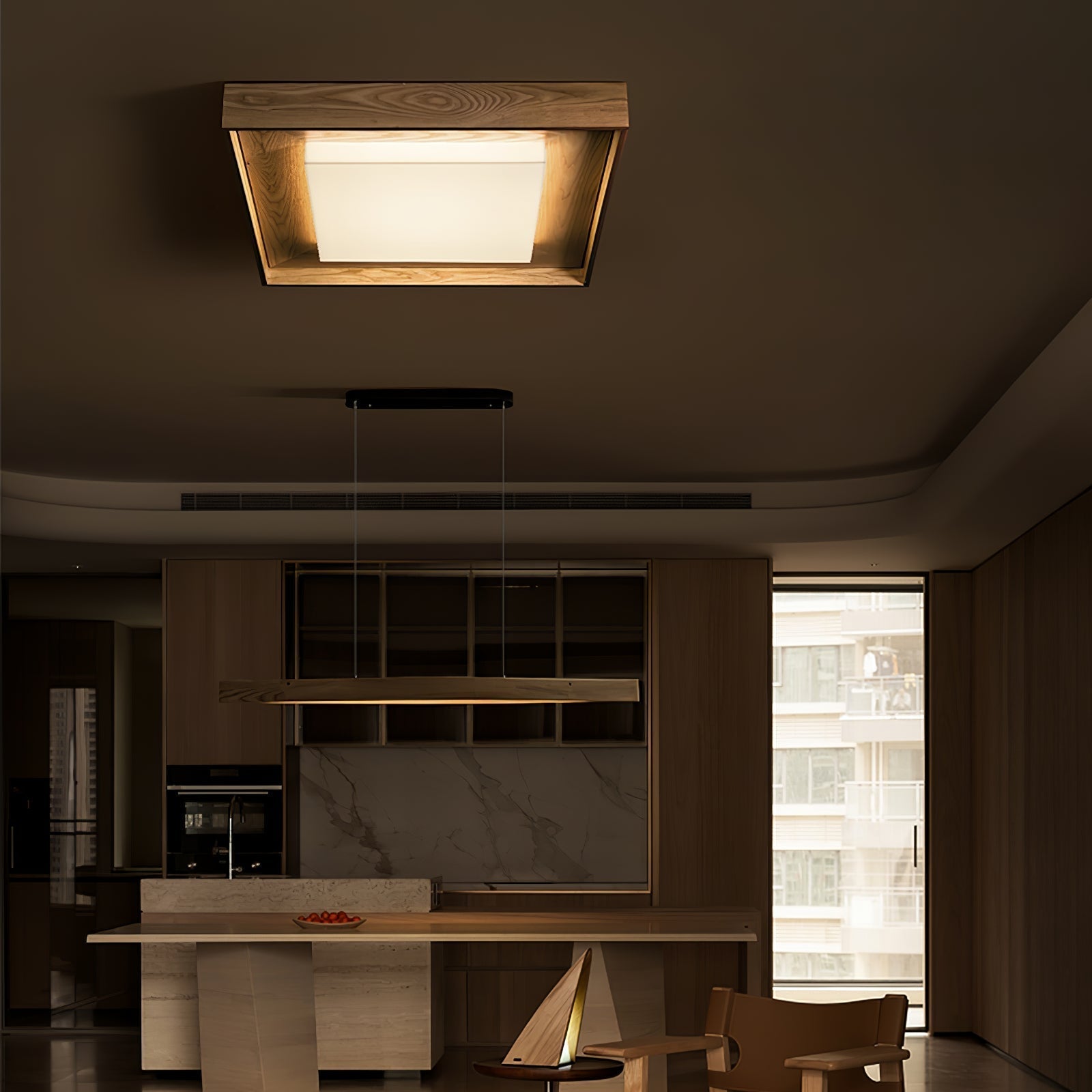 Auro Rustic Wood Ceiling Light