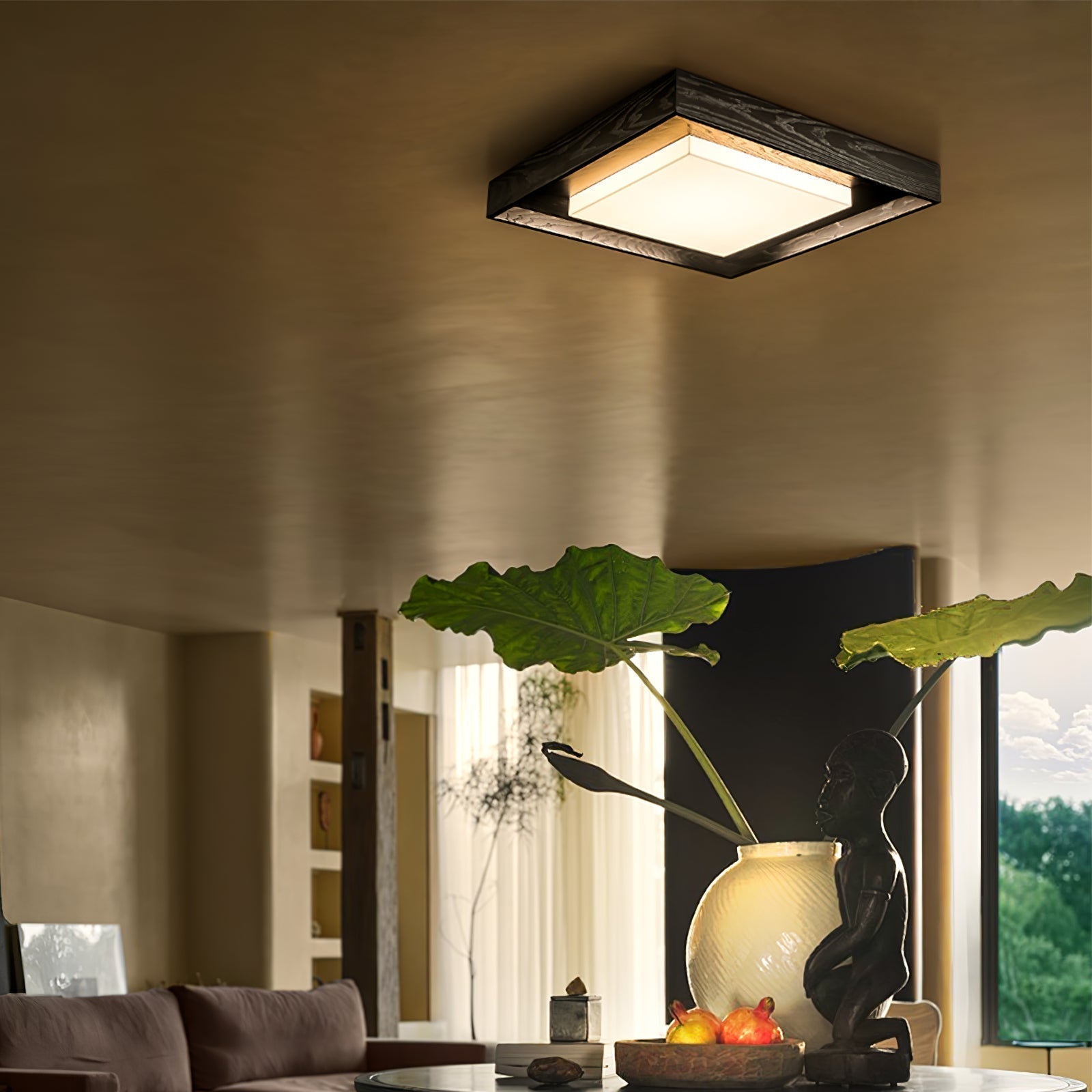 Auro Rustic Wood Ceiling Light