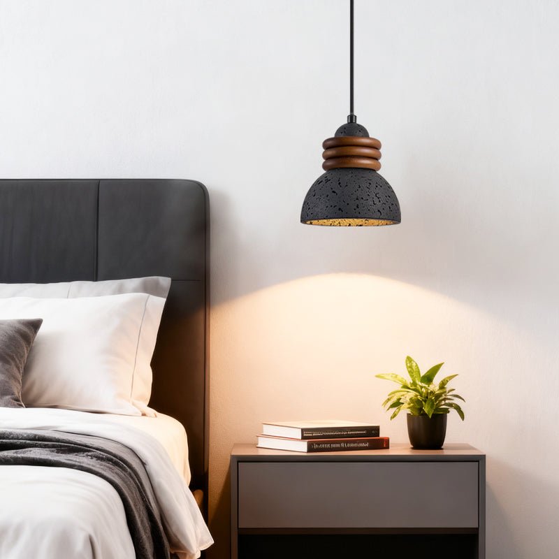 Riso Ring Black Travertine Pendant Lamp
