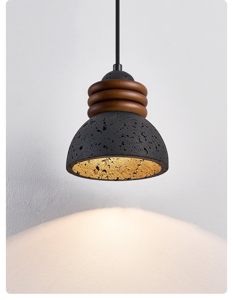 Riso Ring Black Travertine Pendant Lamp