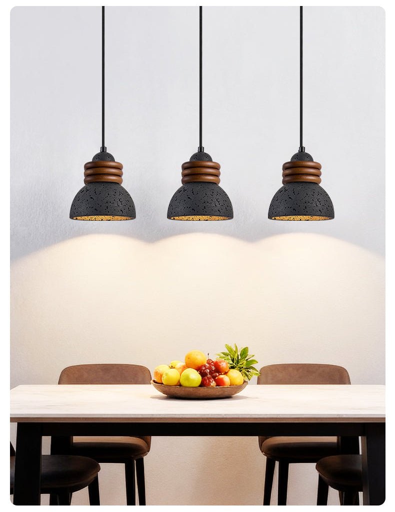 Riso Ring Black Travertine Pendant Lamp