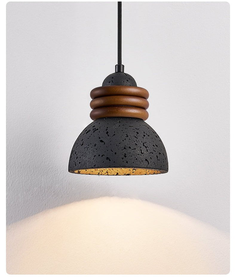 Riso Ring Black Travertine Pendant Lamp