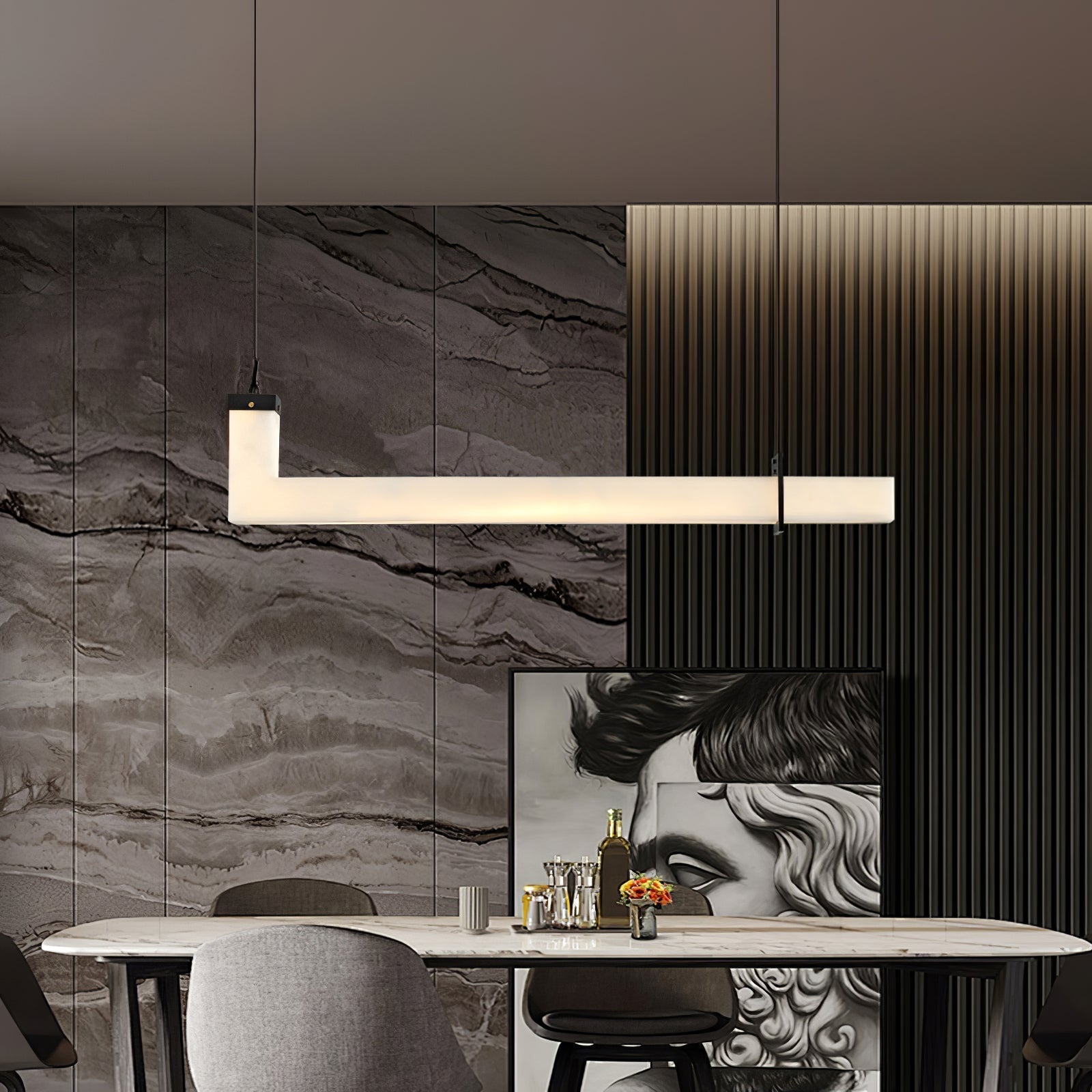 Nivienne Linear Alabaster Pendant Light