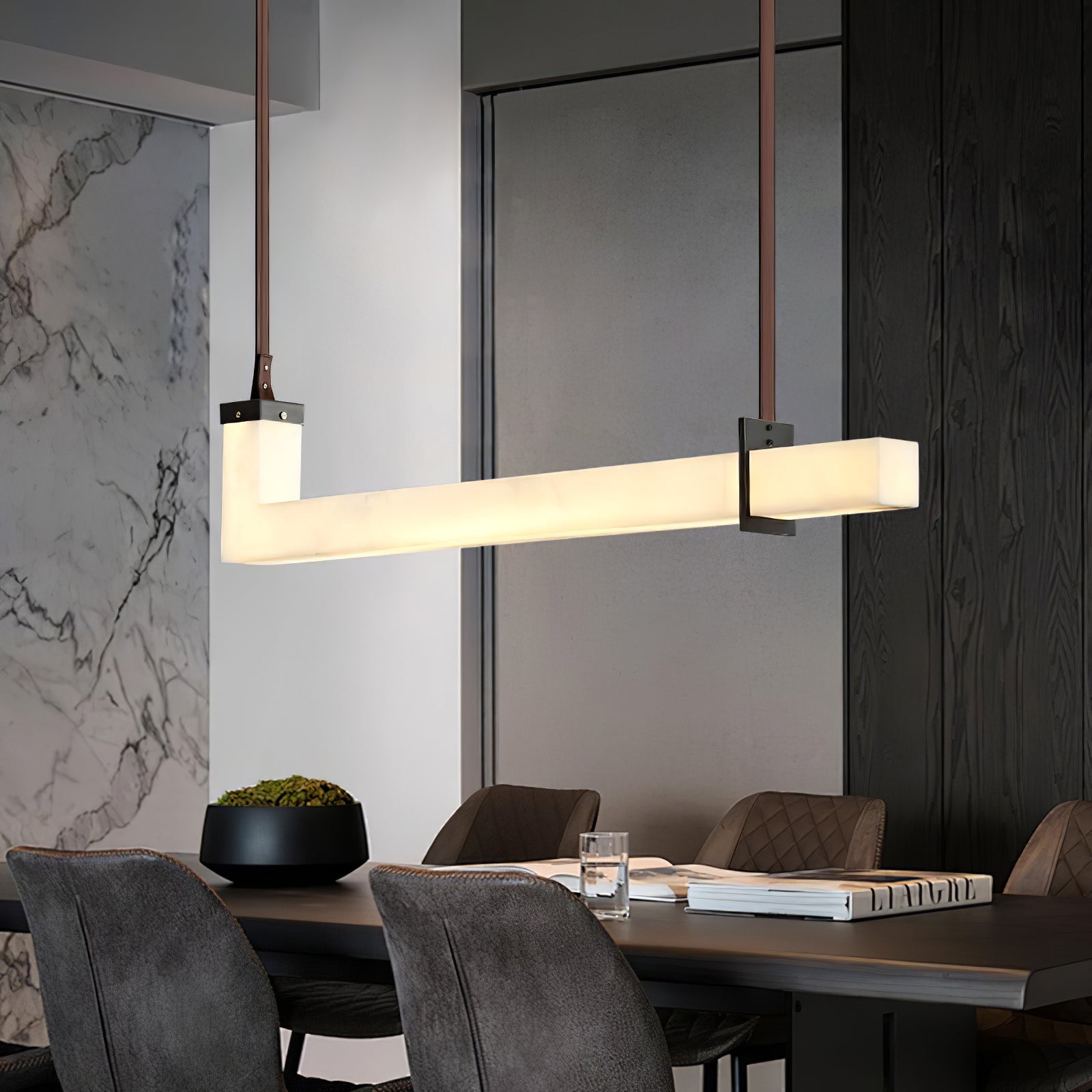 Nivienne Linear Alabaster Pendant Light