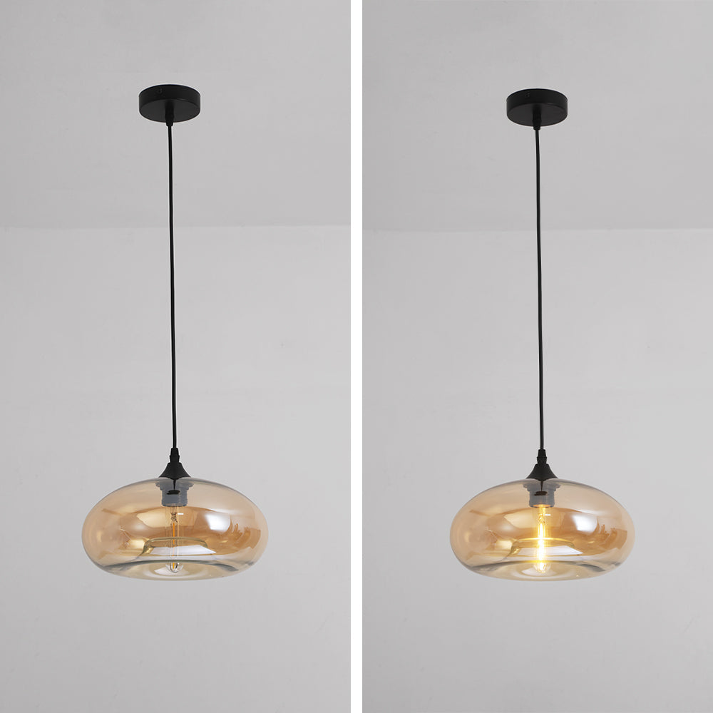 Valentina Modern Bread Shaped Glass Pendant Light 6 Color Living Room - Neutral Decor