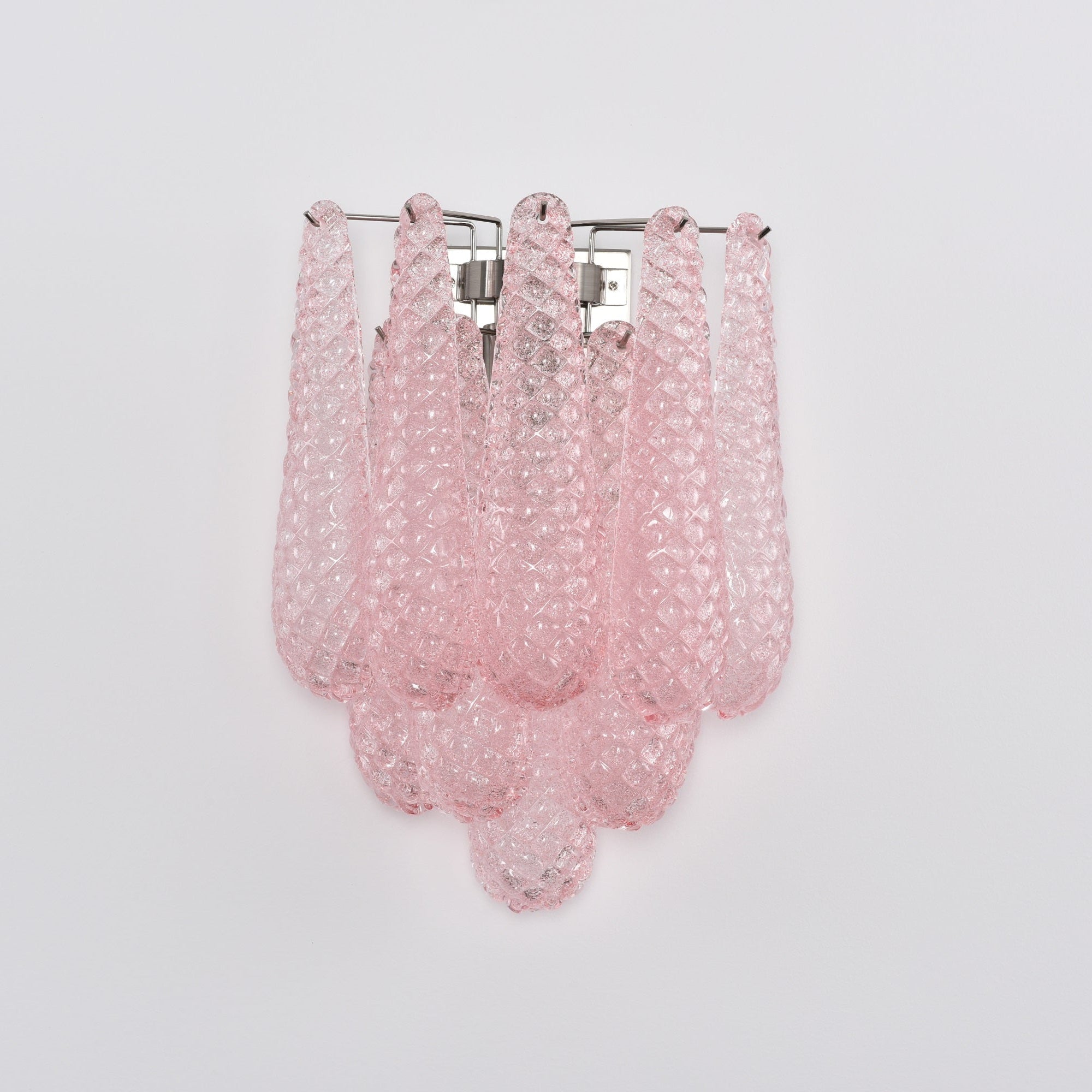 Liorelaria Wall Lamp Pink Teardrop Glass Floral Artistic