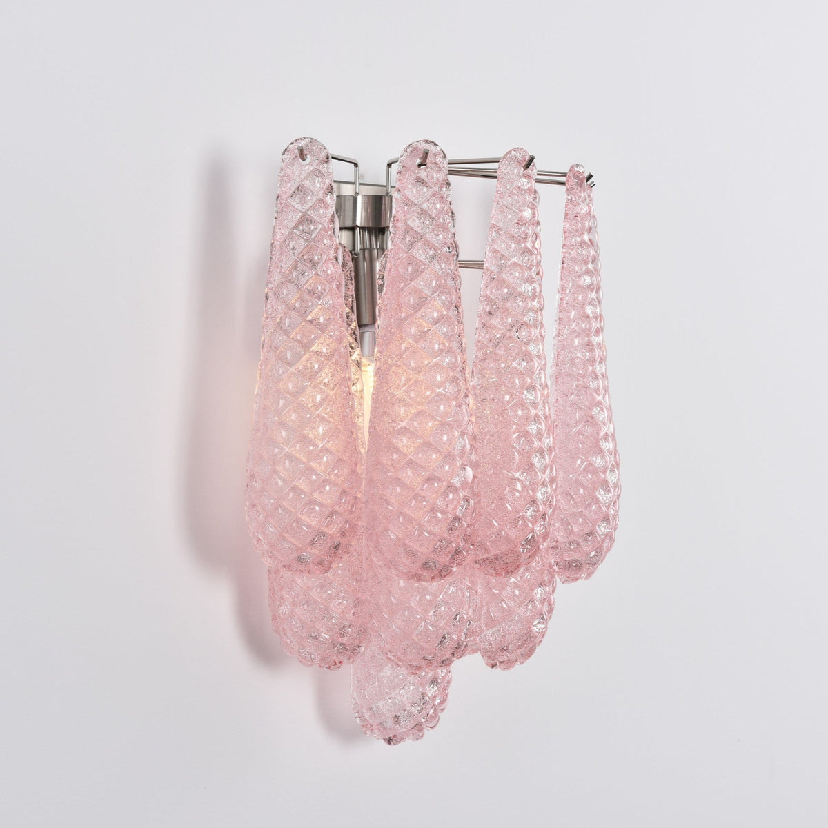 Liorelaria Wall Lamp Pink Teardrop Glass Floral Artistic