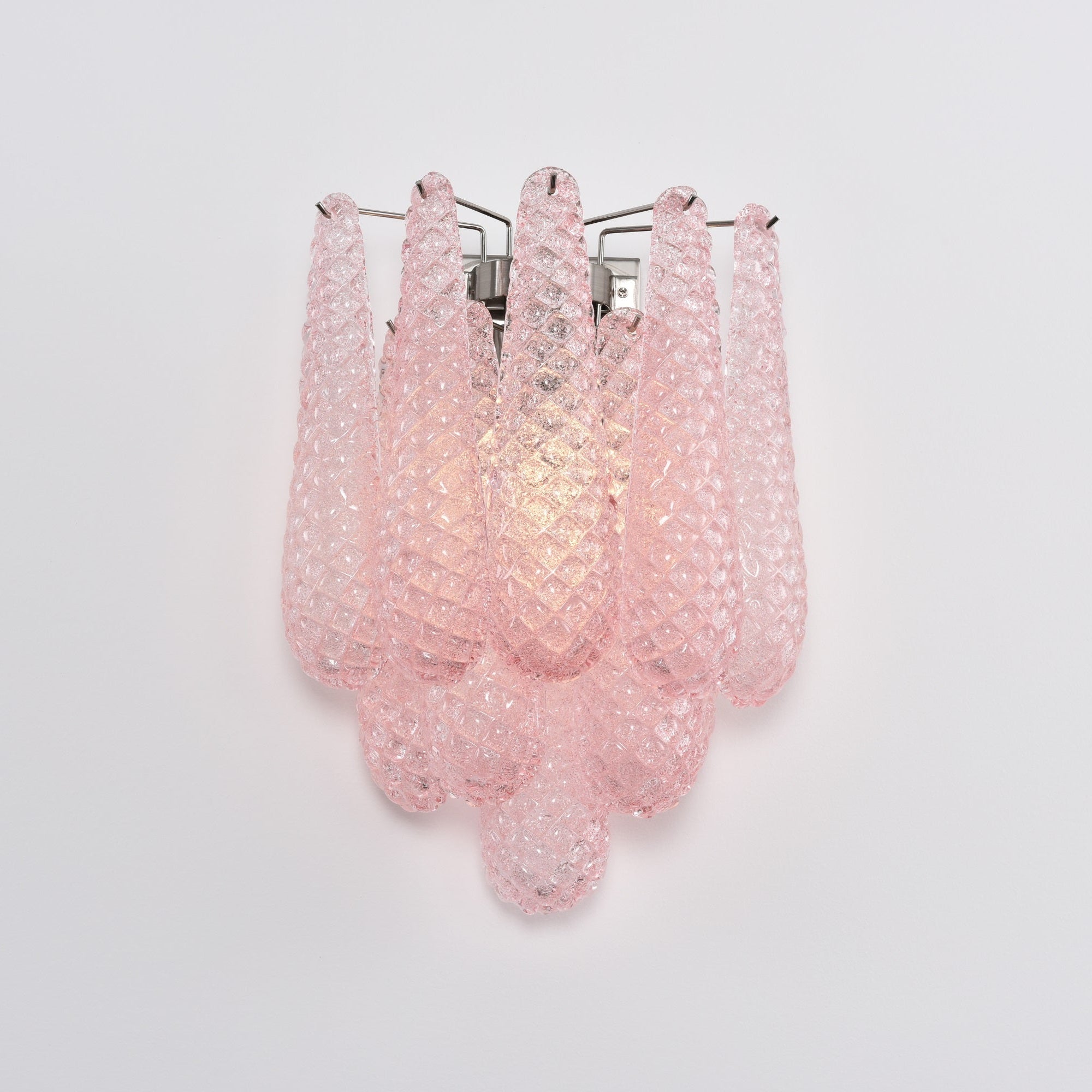 Liorelaria Wall Lamp Pink Teardrop Glass Floral Artistic