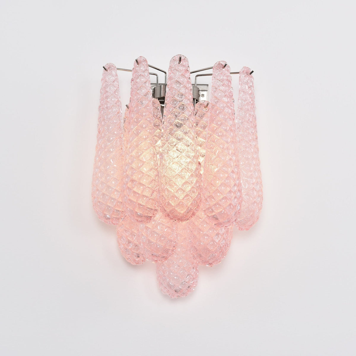 Liorelaria Wall Lamp Pink Teardrop Glass Floral Artistic