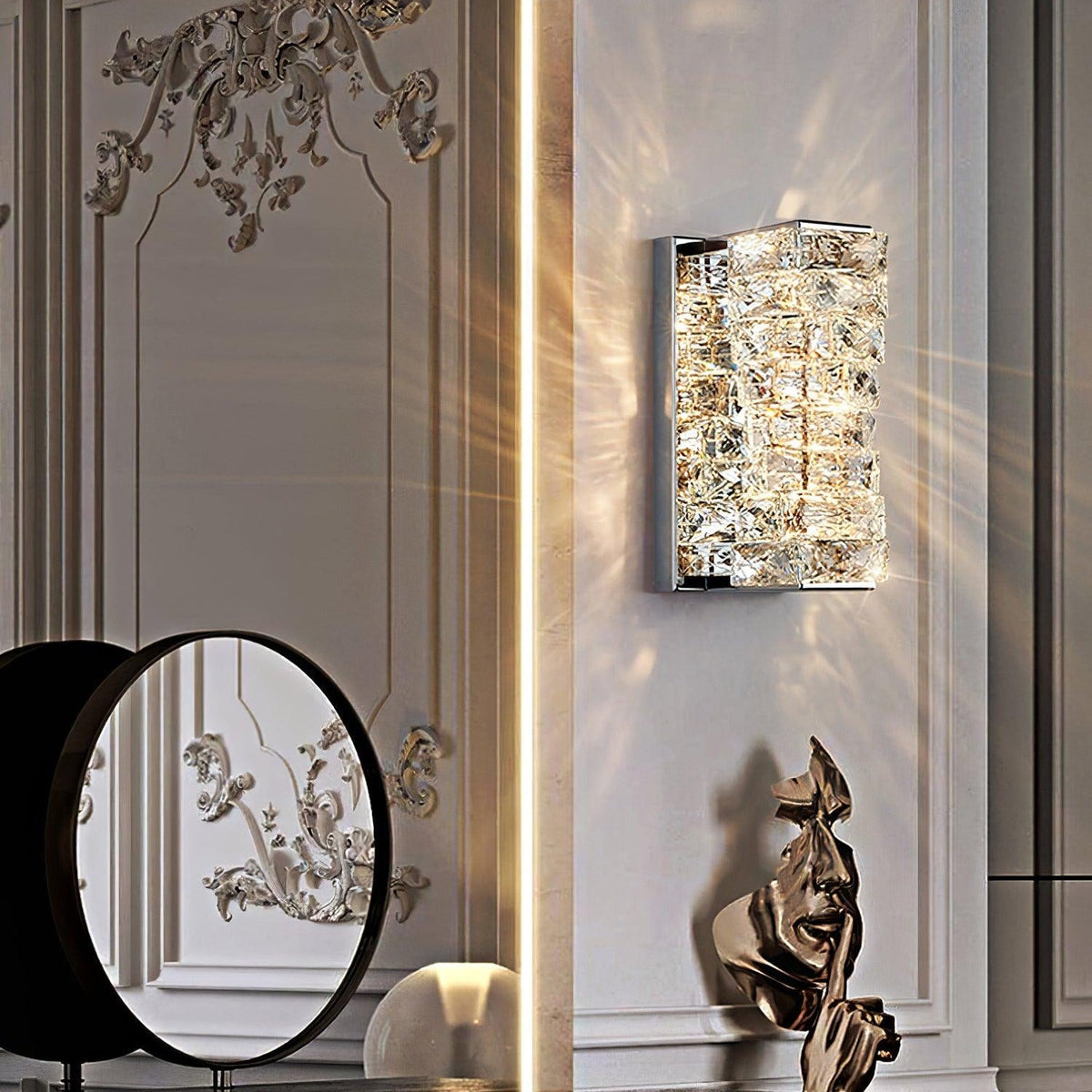 Ilvelia Postmodern Luxury Crystal Wall Light